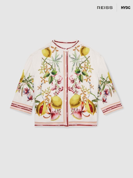 Reiss Ivory Winona 13-14 yrs Reiss | NYBG Satin Floral-Print Shirt (F04057) | £70