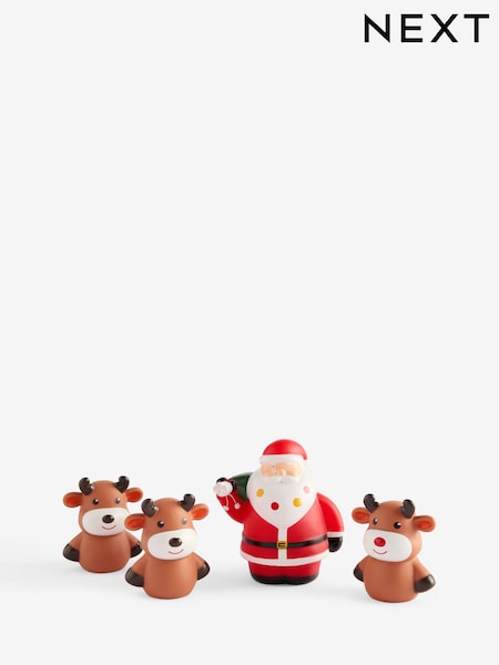 Set of 4 Multi Light Up Santa Reindeer Bath Buddies (F04110) | £8