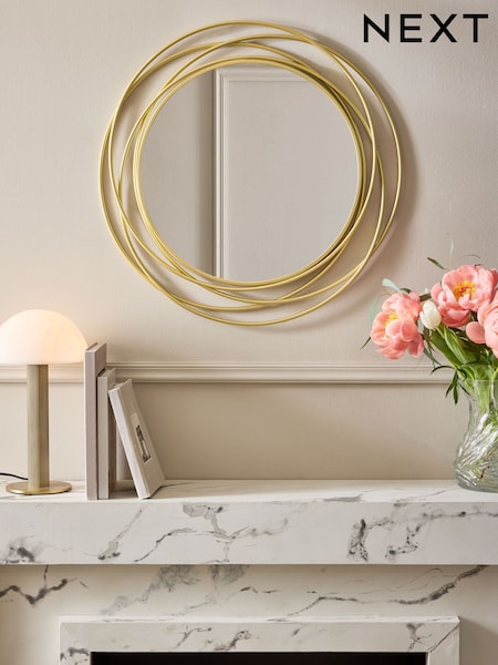 Gold Contemporary Wire 60cm Wall Mirror (F04120) | £75