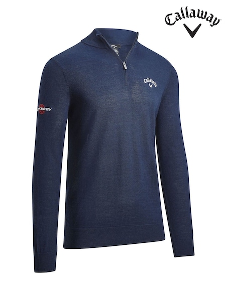 Callaway Apparel Blue 1/4 Blended Merino Sweater (F04171) | £65