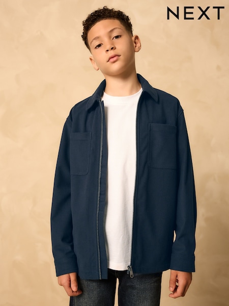 Navy Corduroy Zip Overshirt (3-16yrs) (F04202) | £22 - £27