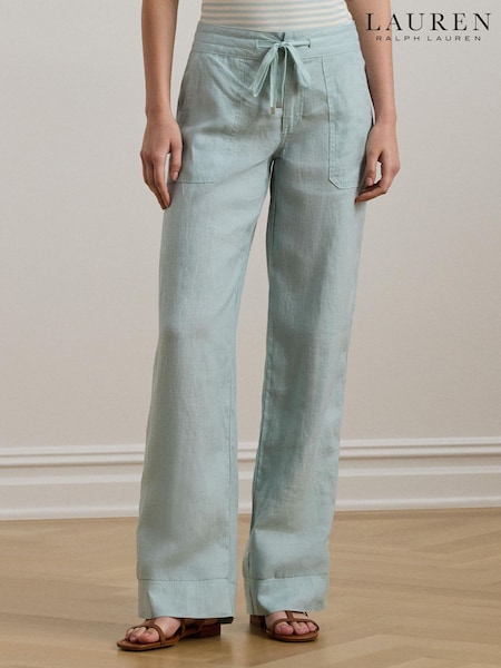 Lauren Ralph Lauren Jovonie Wide Leg Linen Blend Trousers (F04301) | £179