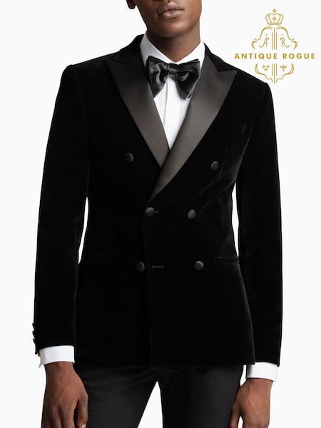 Antique Rogue Black Velvet Double Jacket (F04836) | £145