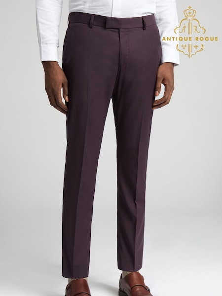 Antique Rogue Purple Bay Merlot Plain Trousers (F04849) | £74