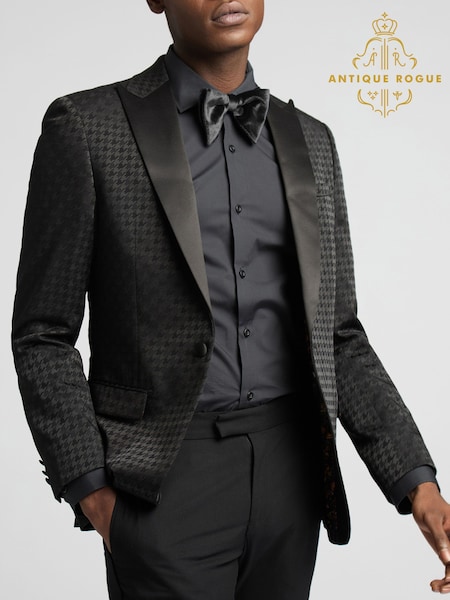 Antique Rogue Black Large Houndstooth Dress Wear Jacket (F04884) | £145