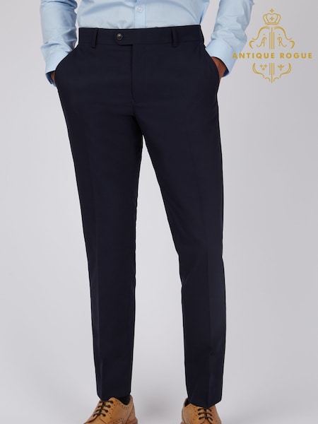 Antique Rogue Blue Curtis Plain Twill Trousers (F04907) | £94