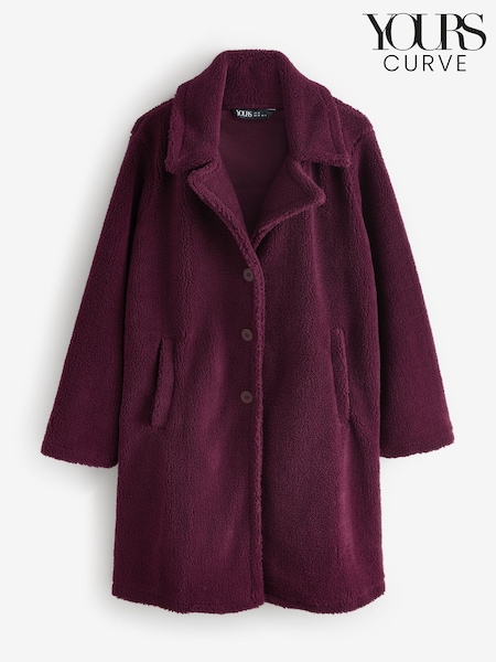 Yours Curve Red Faux Fur Coat (F04965) | £45