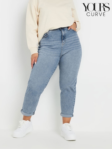 Yours Curve Blue Boyfriend Jeans (F05048) | £34