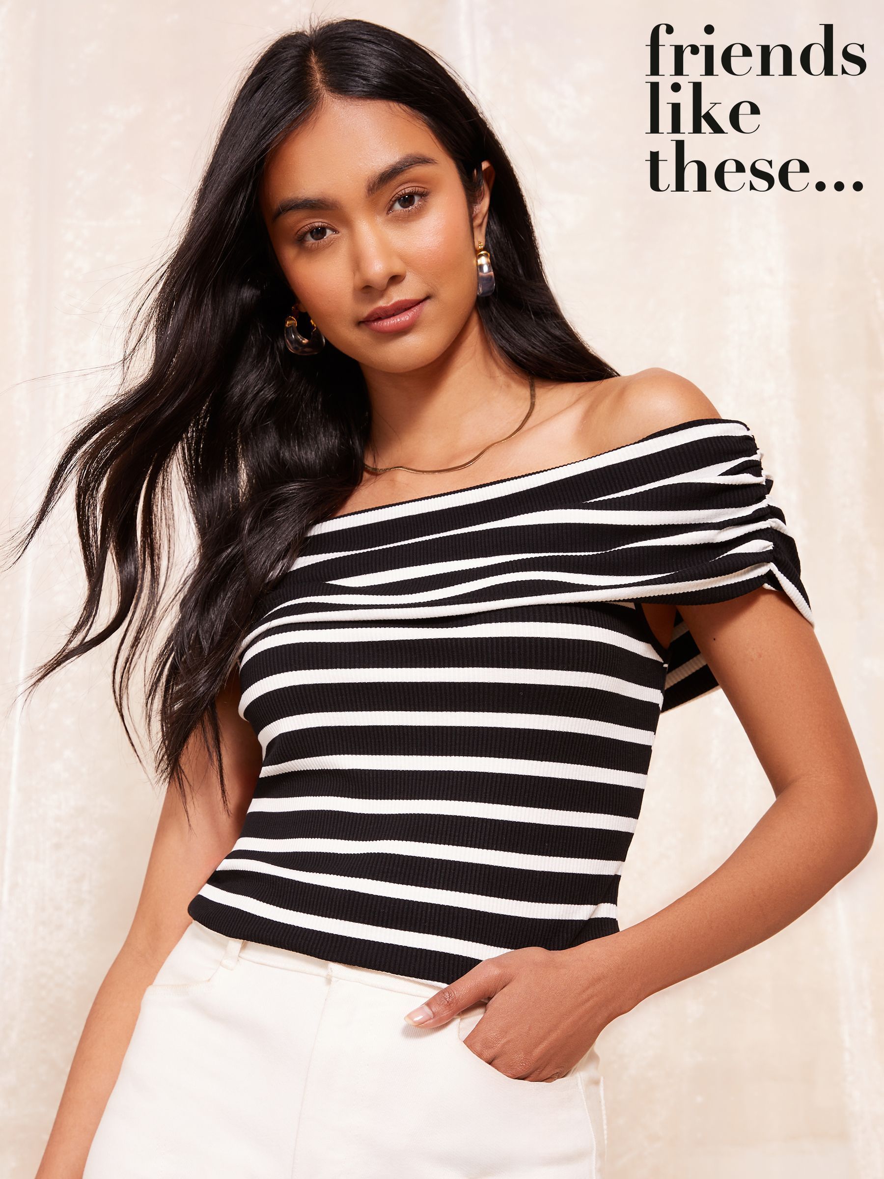black bardot short sleeve top