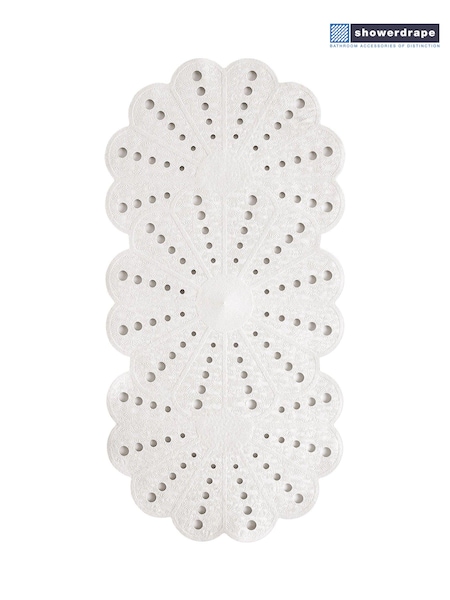 Showerdrape White Petal Flower Bath Mat (F05251) | £20