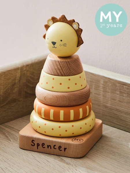 Personalised Wooden Lion Print Stacker Toy by My 1st Years (F05295) | £28