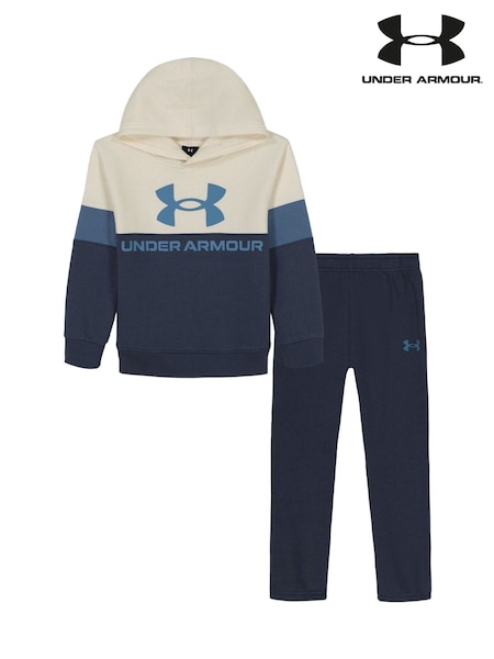 Under Armour Cream Rival Fleece Colour Block Hoodie Set (F05304) | £40