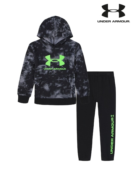 Under Armour Black Rival Fleece Allover Print Hoodie Set (F05315) | £40