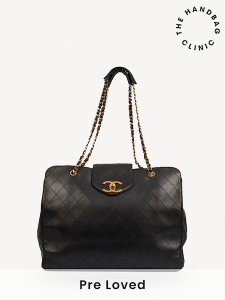 CHANEL Travel Ligne Tote Calfskin Leather Black Handbag (F05336) | £4,225