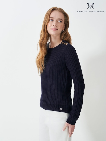 Crew Clothing Company Blue Tillie Textured Jumper (F05460) | £49