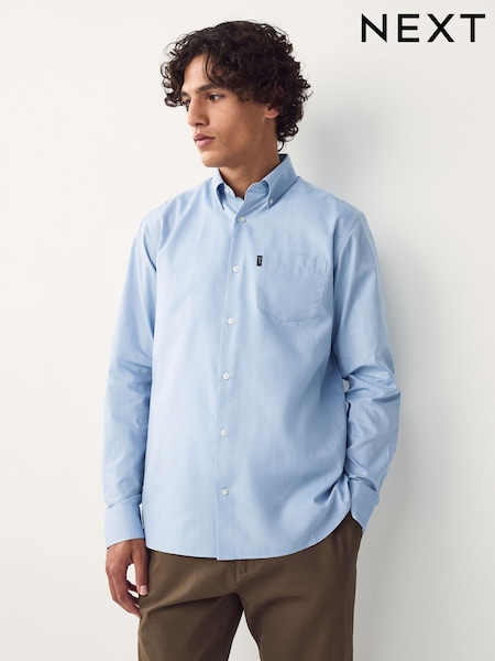 Light Blue Regular Fit Button Down Easy Iron Oxford Shirt (F05604) | £24