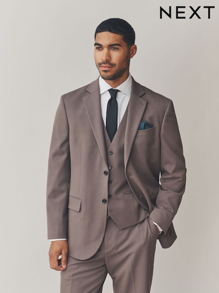 Light Brown Regular Fit Motionflex Stretch Suit Jacket (F05610) | £79
