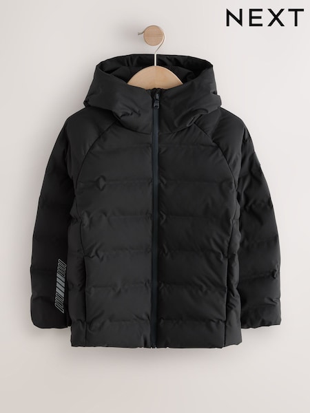 Black Waterproof Midweight Hooded Jacket (3-17yrs) (F05641) | £34 - £47