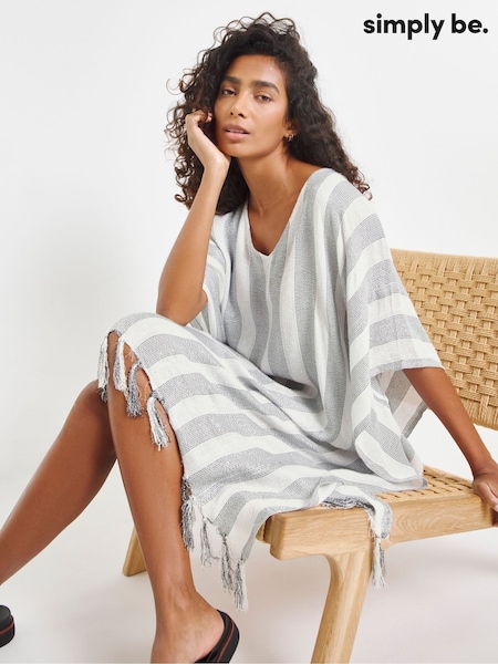 Simply Be White Beach To Beach Kaftan (F05876) | £30