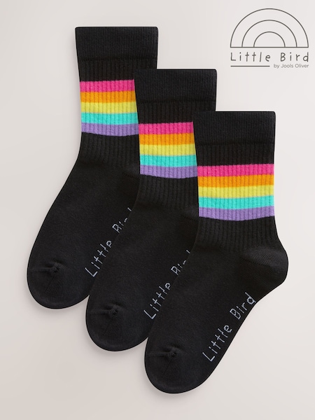 Little Bird by Jools Oliver Pastel Rainbow Stripe Tube Socks 3 Pack (F05885) | £6 - £8