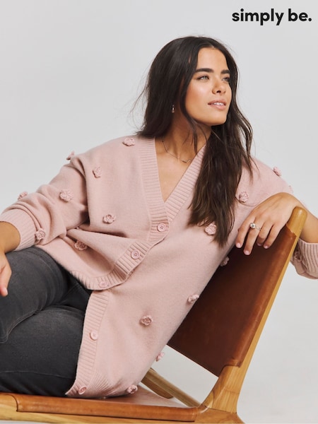 Simply Be Pink 3D Floral Applique Cardigan (F05923) | £38