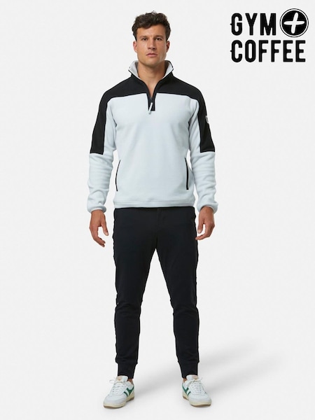 Gym + Coffee Grey Mens Half Quarter Zip Polar Fleece (F06082) | £65
