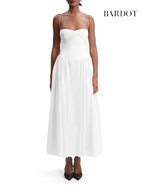 Bardot White Estie 100% Cotton Maxi Dress (F06166) | £139