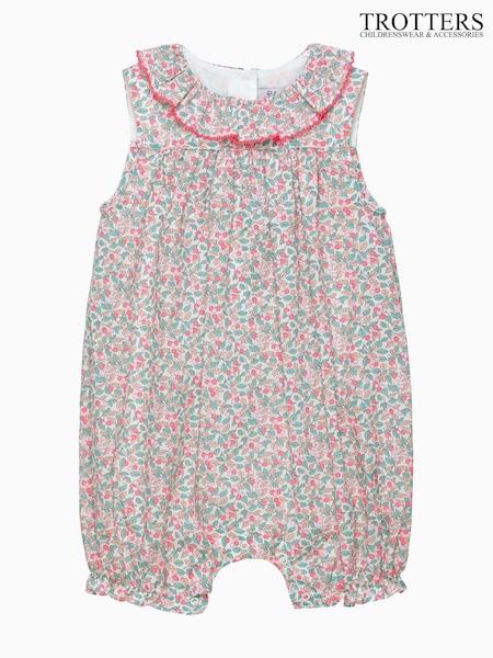 Trotters London Little Multi Liberty Print Coco Cherry Rompersuit (F06310) | £58