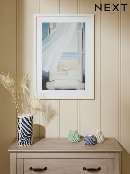 Natural Coastal Window Scene Framed Wall Art (F06373) | £46