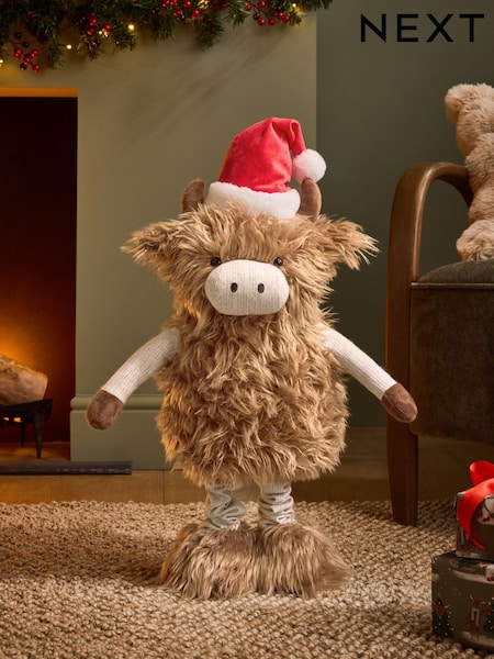 Brown Musical Hamish Christmas Ornament with Extendable Legs (F06433) | £38