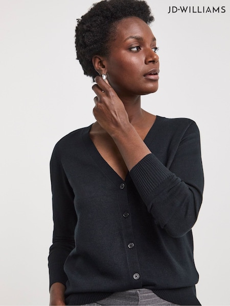 JD Williams Black V-Neck Cardigan (F06459) | £22