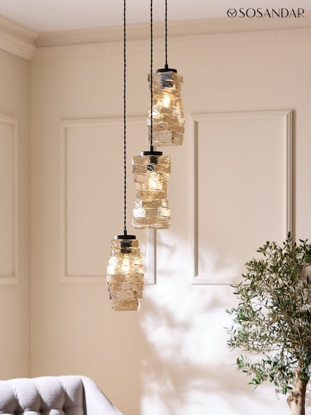 Sosandar Black Stacked Glass Cluster Light (F06472) | £125