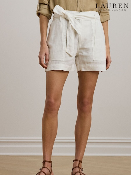 Lauren Ralph Lauren Daviana Linen Belted Shorts (F06508) | £149