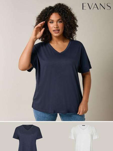 Evans Modal T-Shirts 2 Pack (F06568) | £39