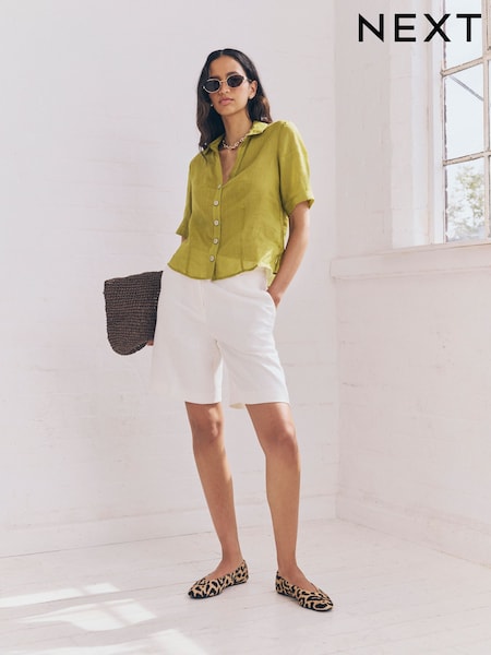 Green Sheer Short Sleeve Shirt (F06591) | £35
