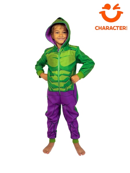 Character Green Marvel The Incredible Hulk Dress Up Fleece Onesie Pyjamas (F06602) | £25