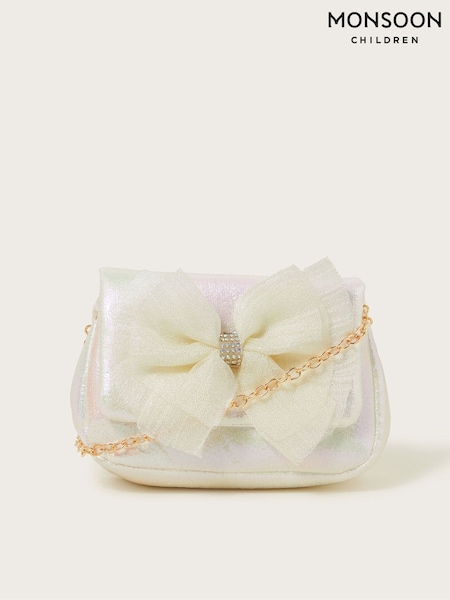 Monsoon Natural Iridescent Bow Bridesmaid Bag (F06647) | £12