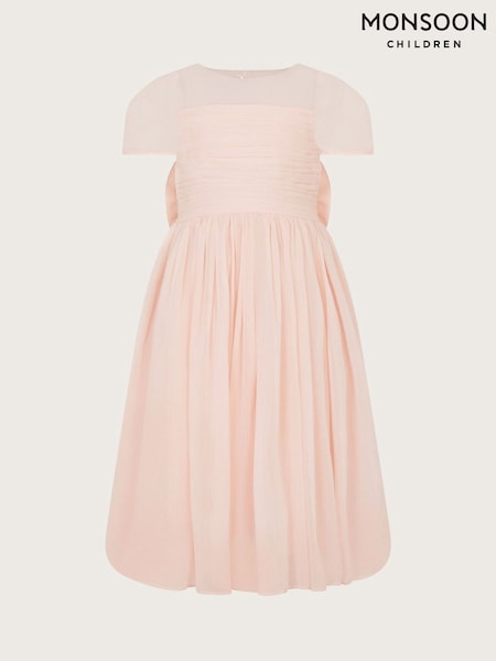 Monsoon Pink Claire Crinkle Chiffon Dress (F06651) | £52 - £62