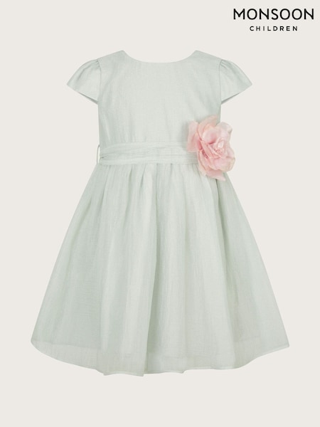 Monsoon Green Baby Rossy Corsage Belt Dress (F06663) | £40 - £42