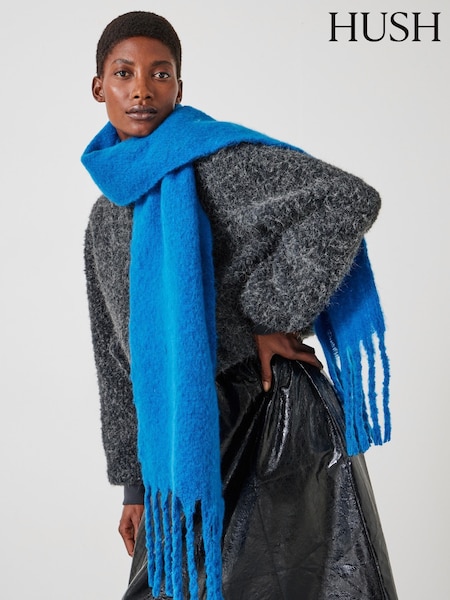 Hush Blue Winter Aspen 100% Cotton Scarf (F06771) | £40