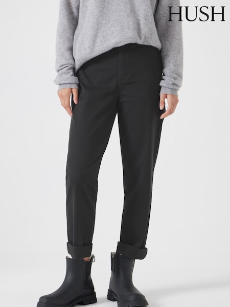 Hush Black 100% Cotton Tanya Tapered Chinos (F06780) | £85