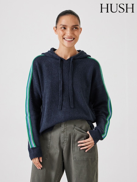 Hush Blue Olivia Ottoman Stripe Hoodie (F06782) | £100