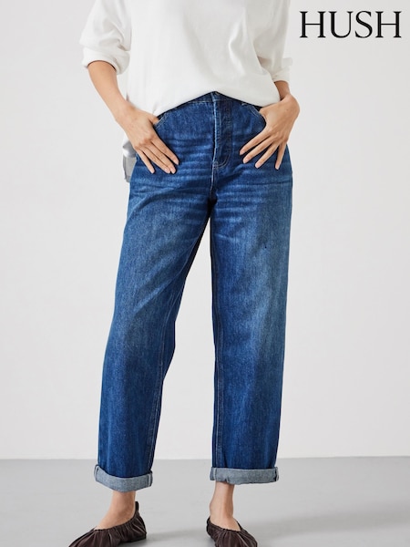 Hush Blue Boyfriend Button Fly 100% Cotton Jeans (F06793) | £85