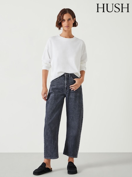 Hush Grey Cordelia Barrel Leg Jeans (F06812) | £90