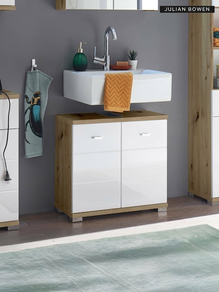 Julian Bowen Artisan Oak White Pool Under Sink Cabinet (F06867) | £155