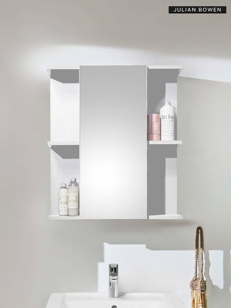 Julian Bowen White Mirror Mandy 1 Door Mirrored 1 Door Cabinet (F06874) | £135
