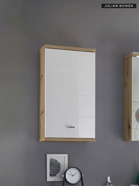 Julian Bowen Artisan Oak White Pool Wall Cabinet (F06879) | £125