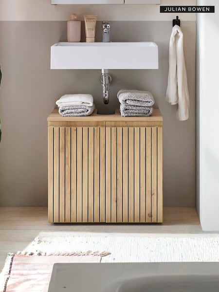 Julian Bowen Artisan Oak Austin 2 Drawer Under Sink 2 Door Cabinet (F06882) | £160