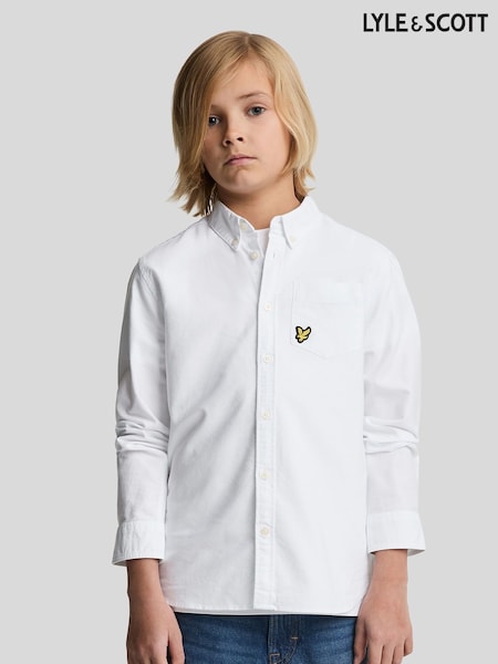 Lyle & Scott White Oxford 100% Cotton Shirt (F07208) | £40 - £45