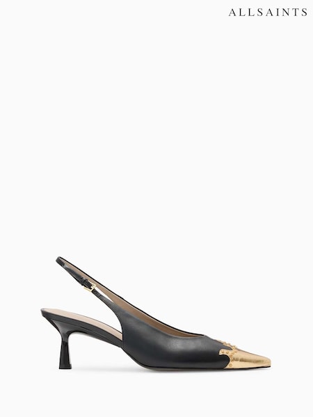 AllSaints Black Denver Slingbacks (F07414) | £199
